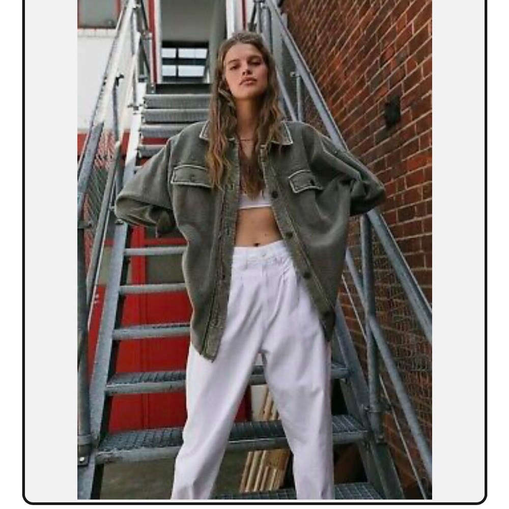 Free People Ruby Shacket Dirty Olive